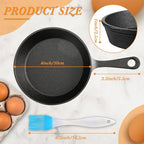 Remerry 30 Sets 4 Inches Cast Iron Skillets Mini Black Iron Nonstick Frying Pan Small Sizzling Plate Egg Pan Cast Pot Bundle with Oil Brush for Indoor and Outdoor Restaurant Kitchen