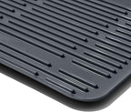 OXO Good Grips Aluminum Fold Flat Dish Drying Rack, 2-Tier, with Drainboard, for Kitchen Counter, Collapsible