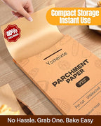 360 Parchment Paper Sheets 12x16 Inch | Natural Brown Precut Unbleached Baking Paper for Oven, Air Fryer, Grilling & Steaming | Non-Stick, Greaseproof Half Sheet Pan Liners | Bulk Pack