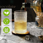 Moretoes Hobnail Drinking Glasses Set of 12,12 Oz Highball Glasses Clear Embossed Boho Water Glass Cups Kitchen Bar Tumbler Glassware Set for Whiskey, Beer, Juice, Milk and Various Mixed Drinks
