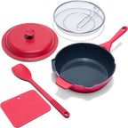 Granitestone ZUKA 10 in 1 Ceramic Pan, Large 12 Inch Saute Pan with Lid Serves as Deep Frying Pans Set with Steamer, Everyday Skillet, Non Toxic Ceramic Nonstick, Induction Oven & Dishwasher Safe