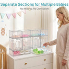 Vtopmart 10 Pack Clear Baby Bottle Organizer Set, Stackable Storage Drawers Ideal for Kichen Countertop, Vanity, Bathroom, Cabinet, Pantry Organization