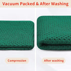 Homaxy 100% Cotton Waffle Weave Kitchen Dish Towels, Ultra Soft Absorbent Quick Drying Cleaning Towel, 13 x 28 Inches, 8-Pack, Dark Green