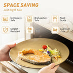 Dafuceramic Plates and Bowls Sets, 12 Pieces Modern Stoneware Dinnerware Set for 4 Kitchen Dinner Set Ceramic Dishware Dishes Set Microwave and Dishwasher Safe (Maize Yellow)