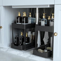 Under Sink Organizer -2 PACK|Pull Out Bathroom Organizer|2 Tier Slide Out Bathroom/Kitchen Organiers and Storage. (2 PACK Normal)