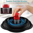 Mini Dish Brush for Cleaning Chicken Shredder, Palm Brush Dish Scrubber with Ergonomic Grip, Kitchen Brush for Washing Dishes, Pans, Pots, Sink (1, Red)