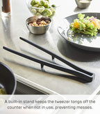 Yamazaki Home Tower Silicone Kitchen Utensils, Black - Tweezer - Silicone
