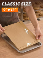 SMARTAKE 300 Pcs Parchment Paper Baking Sheets, 9x13 Inches Non-Stick Precut Baking Parchment, for Baking Grilling Air Fryer Steaming Bread Cup Cake Cookie and More (Unbleached)