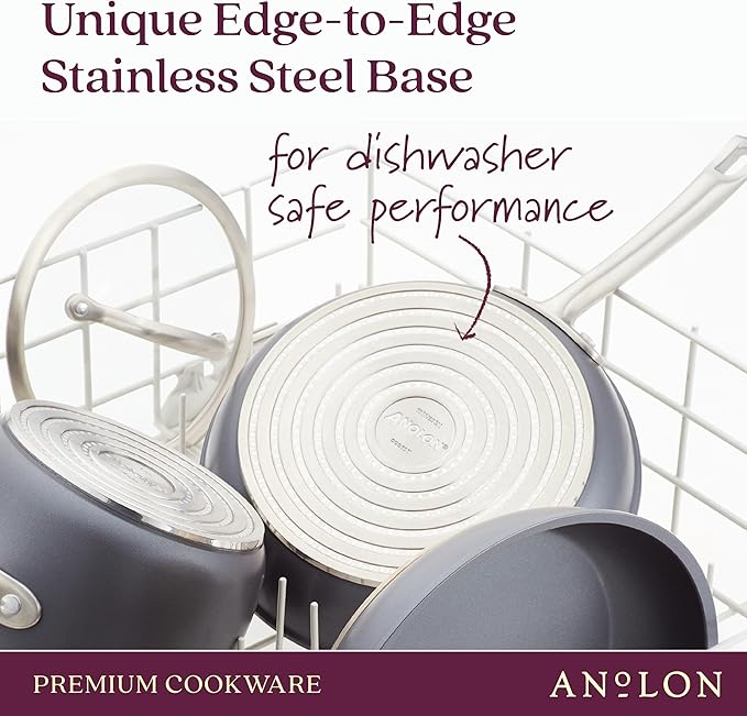 Anolon Accolade Forged Hard Anodized Nonstick Frying Pan/Skillet, 8 Inch, Moonstone Gray