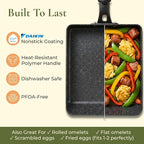 Tamagoyaki Pan - Japanese Omelette Pan Nonstick PFOA-Free - Japanese Egg Pan - Omelet Pan - Square Frying Pan Rolled Omelette Egg Roll - Tamago Skillet 7x6 All Stovetops