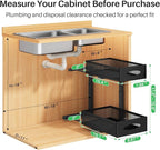 Under Sink Organizer, 2 Pack 2 Tier Pull out Cabinet Organizer Baskets with Mesh Sliding Drawers, Slide out Sink Storage Shelves for Home, Kitchen, Bathroom, Pantry, Office Organizers and Storag,Black