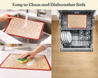 Macaron Silicone Baking Mats Set of 2, Half Sheet Nonstick Reusable Baking Sheet Liners for Macarons, Cookies and Pastry, Red