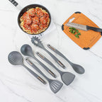 Met Lux Kitchen Utensil Sets, 10 Silicone Utensil Sets- 6 Pieces Per Set, High-Heat Tolerance, Dark Gray Silicone Kitchen Utensils, For No-Stick Cookware - Restaurantware