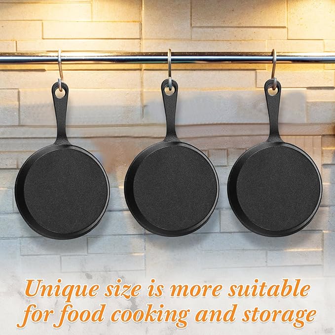 Remerry 60 Sets 4 Inches Cast Iron Skillets Mini Black Iron Nonstick Frying Pan Small Sizzling Plate Egg Pan Cast Pot Bundle with Oil Brush for Indoor and Outdoor Restaurant Kitchen