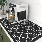 WISELIFE Dish Drying Mat Super Absorbent Drying Mat Large Dish Drying Mats for Kitchen Counter Easy Clean Dish Mat Kitchen Drying Mat16"x 24" Stylish Black