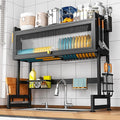 SNSLXH 2-Tier Over The Sink Dish Drying Rack, 33.66"×31.1"×11.81", Large Sink Rack for Kitchen, Saving Kitchen Space, Cover Design Holds Dishes, Bowls, and Cutlery, Kitchen Sink Shelf