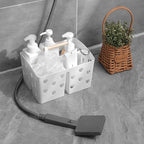 Anyoifax Portable Shower Caddy Plastic Basket Organizer Divided Bathroom Storage Tote With Handle for College, Dorm Room, Kitchen, White