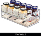 iDesign Stackable Clear Plastic Extra Long Pantry Organizers and Cabinet Storage Bins for Kitchen, 2-Pack