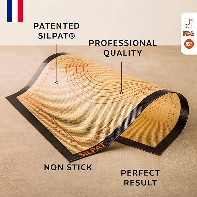 Silpat The Original Perfect Pastry Non-Stick Silicone Countertop Workstation Mat, 15-1/8" x 23"