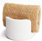 Quick Drying Diatomite Stone Sponge Holder, Compact Sponge Caddy for Kitchen Sink Counter, Water-Absorbing Round Organizer with Wide Slot, 1 Pack, White