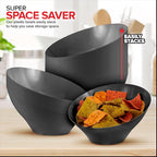 54oz Black Plastic Serving Bowls (4 Pack) Large Disposable Snack Bowl Candy Dishes, Buffet Containers, Chips, Popcorn, Snacks, Punch, Salad Bar, Parties, Office Desk, Bridal Shower, Party Supplies