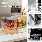 14 Pack Fridge Organizer Storage Bins Set, Clear Stackable Food Storage Containers with Lids BPA-Free for Refrigerator, Freezer, Kitchen Countertop, Organizers for Fruits, Vegetables, Drinks, Cereals