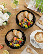 bUCLA 50 Pack Black Plastic Serving Bowls - 24oz Black Disposable Bowls for Dessert, Soup, Cereal, Salad & Fruit - Ideal for Wedding & Party