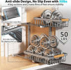Liuoud Under Sink Organizer 2 Pack, 2 Tier Slide Out Large Capacity Height Adjustable Under Sink Organizers and Storage for Kitchen Bathroom Cabinet, Grey