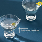 JoyJolt Afina Stemless Martini Glasses Set of 4, 8.5oz Liquor Drinking Glasses for Cocktail and Margarita, Bar Glass Cups, Glass Dessert Cups