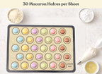 Macaron Silicone Baking Mats Set of 2, Half Sheet Nonstick Reusable Baking Sheet Liners for Macarons, Cookies and Pastry, Gray