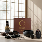 ZENSO Premium Matcha Whisk Set – 10 Piece Japanese Matcha Tea Ceremony Kit | Matcha Bowl, Tea Canister, Purple Bamboo Whisk, Whisk Holder, Sifter, Scoop & Scoop Holder, Tea Cup, Tea Cloth, Tea Spoon