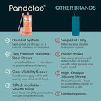 Pandaloo® Glass Cups With Lids and Straws -20 Fl Oz- Perfect Size Iced Coffee Cup - Smoothie Cup With Bamboo Lid and On the go Lid (Peach Fuzz, 1 Count (Pack of 1)