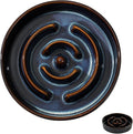 Havniva Ceramic 1.2 Cup Dog Bowl Slow Feeder for Medium and Small Dog, 7.3inch Pet Slow Dish, Pet Slow Dish, Stop Bloat, Preventing Choking(Single Bowl, Starry Sky)