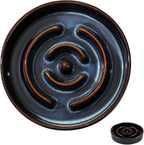 Havniva Ceramic 1.2 Cup Dog Bowl Slow Feeder for Medium and Small Dog, 7.3inch Pet Slow Dish, Pet Slow Dish, Stop Bloat, Preventing Choking(Single Bowl, Starry Sky)