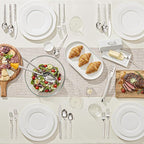 KINGSTONE 65 Piece Hammered Silverware Set with Serving Utensils, 18/10 Stainless Steel Flatware Set for 8, Cutlery Set for Home, Party, Wedding, Mirror Polished Dishwasher Safe