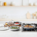 Cuisinart FusionElite+ Hybrid Nonstick Tri-Ply Stainless Steel Cookware Set, 6-Piece Skillet Cooking Set with PURELYSEAR Ceramic Nonstick Technology, Scratch Proof, Cool Grip Handles, Dishwasher Safe
