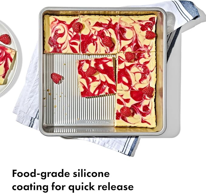 OXO Good Grips Non-Stick Pro Clear Coated Metal Bakeware Cake Pan 9 in Square, Baking Pan for Cakes, Brownies and Cookies