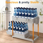 3 Pack Under Sink Organizers, 2-Tier Multi-Use Kitchen and Bathroom Organizers and Storage with Sliding Drawers, Bathroom Cabinet Organizer (Gray, 14.8 Inch)