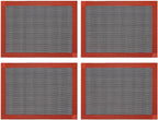 Silicone Baking Mat Nonstick Food Safe Tray Pan Liners Perfect Bakeware for Making Cookies, Macarons, Bread and Pastry (11x15"/ 4 Pack)