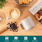 vancasso 16 oz Coffee Mugs Set of 6, Large Ceramic Mug with Handle, Unique Glaze Coffee Cups for Latte, Cappuccino & Hot Cocoa, Dishwasher & Microwave Safe, Gray, Series PLAYA