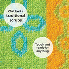 Skoy Scrub, 4-Pack Reusable, Non-Scratching Dish Scrubber for Kitchen and Household Cleaning, Planet-Friendly, Dishwasher Safe Soft Scrub, Monochromatic Colors