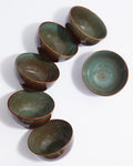 Pokini Stoneware Cereal Bowls Set of 6, 22 Oz Soup Bowls Set for Cereal Soup Snacks, Modern Kitchen Bowls for Meal, Dishwasher & Microwave Safe-Brown and Green