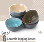 Brew To A Tea BTaT- Ceramic Cereal Bowls, 29 oz, 6 Pack, 6.3 Inches, Glazed Colors Inside, Chip-Resistant Dishwasher & Microwave Safe Bowls for Cereal, Soup, Salads, Snacks, Side Dishes