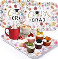 Vesici 3 Pcs Wildflower Graduation Serving Trays 13 x 10 Inch Floral Class of 2026 Congrats Grad Melamine Platters Reusable Rectangular Serving Dishes for Graduate Party Sharing Snacks Fruit Dessert