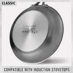 Calphalon Classic Stainless Steel Cookware Set, 10-Piece, Impact-Bonded Aluminum Base, Stay-Cool Handles, Oven Safe 450F, Silver