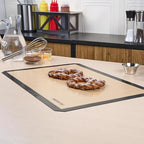 Restaurantware Baking Mat Pack of 1 Non-Stick 15.7"x23.6" Silicone Full Size Baking Mat, Rectangle Reusable Durable Oven-Friendly Anti-Slip Sheet for Kneading Rolling Shaping Dough, Tan and Black