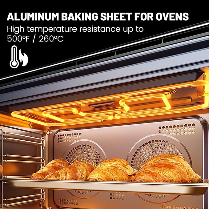 6 Pack Half Size Baking Sheet Pan Aluminum Commercial Pan for Oven Freezer Bakery Hotel Restaurant 18" × 13"
