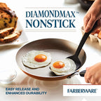 Farberware Cookstart DiamondMax Nonstick Cookware/Pots and Pans Set, Dishwasher Safe, Includes Baking Pan and Cooking Tools, 15 Piece - Copper