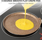 Innerwell Nonstick Crepe Pan, Granite Coating Flat Skillet Dosa Tawa Tortilla Pan, 10 inch Pancake Griddle Roti Pan With Stay-Cool Handle, Induction Compatible, PFOA Free