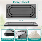 Water Absorbing Stone Tray for Sink, Quick Drying Diatomite Bathroom Tray Countertop, Stone Drying Mat for Kitchen Counter Faucet, Soap Dish Dispenser Vanity Organizer, Dark Grey-B-8.3" x 4"